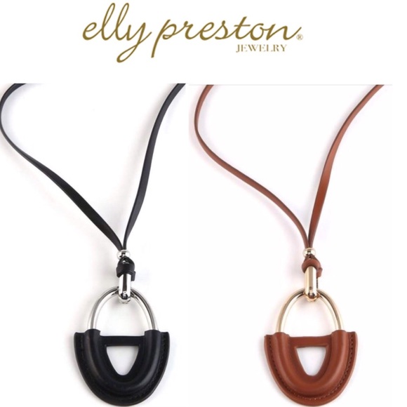 Long Leather Pendant Sweater Statement Necklace - Picture 1 of 5